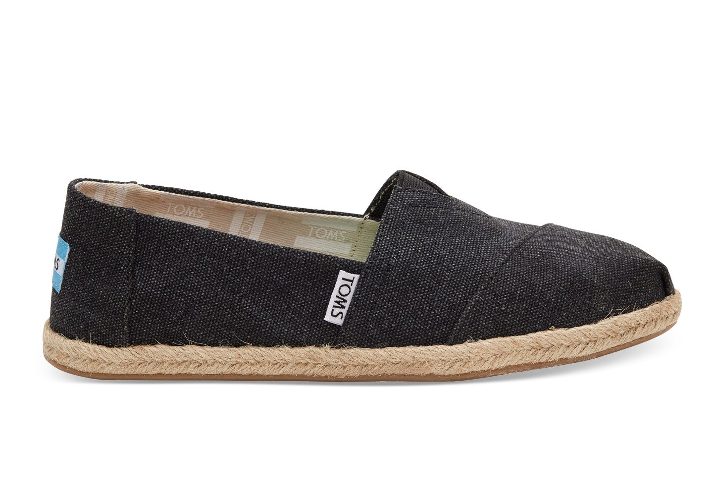 Toms Washed Canvas - Womens Alpargata Espadrilles - Black - NZ - 102358ZCJ